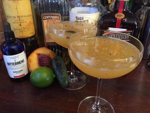 Roasted Peach and Jalapeño Margarita